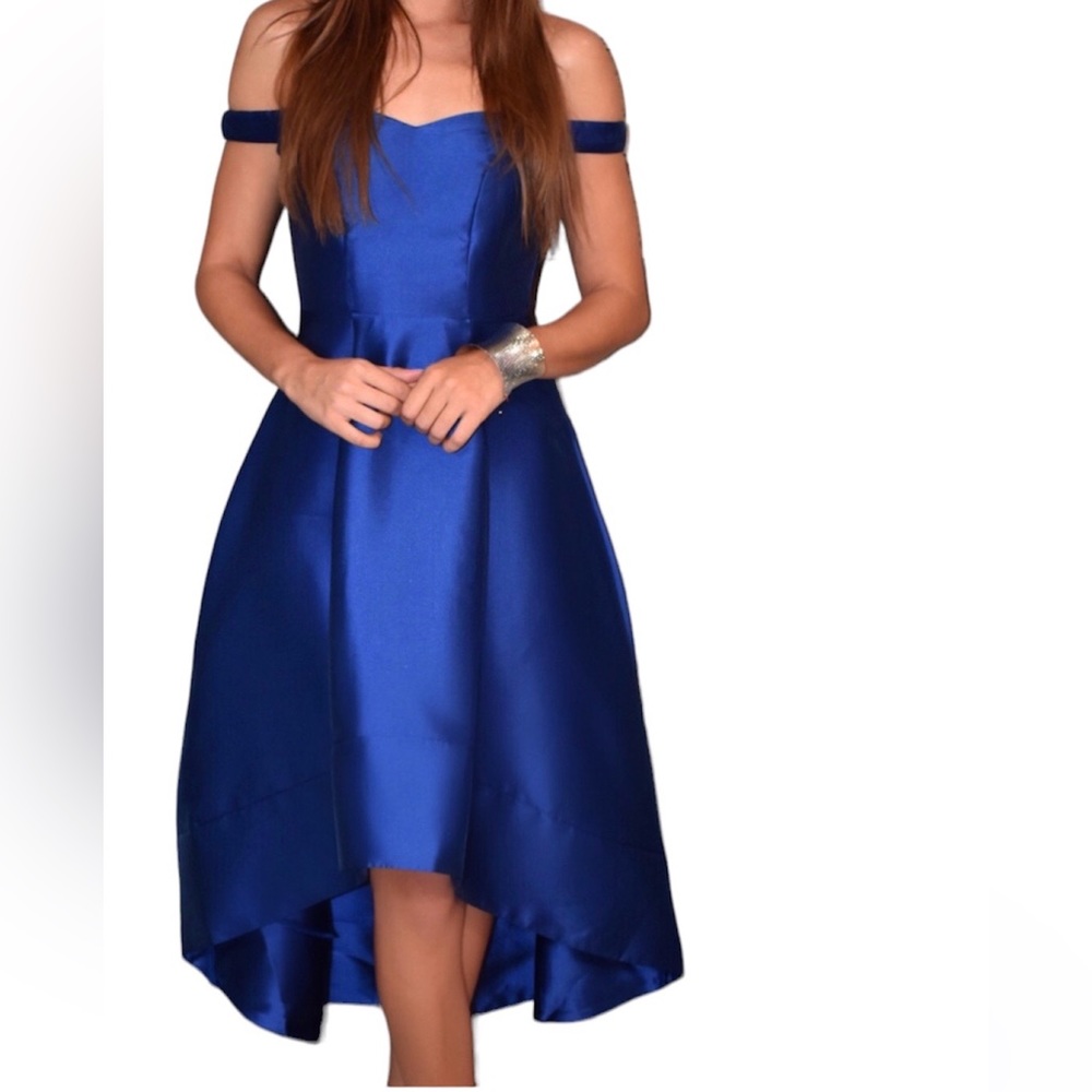 High low off shoulder dress